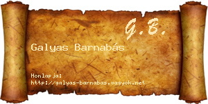 Galyas Barnabás névjegykártya